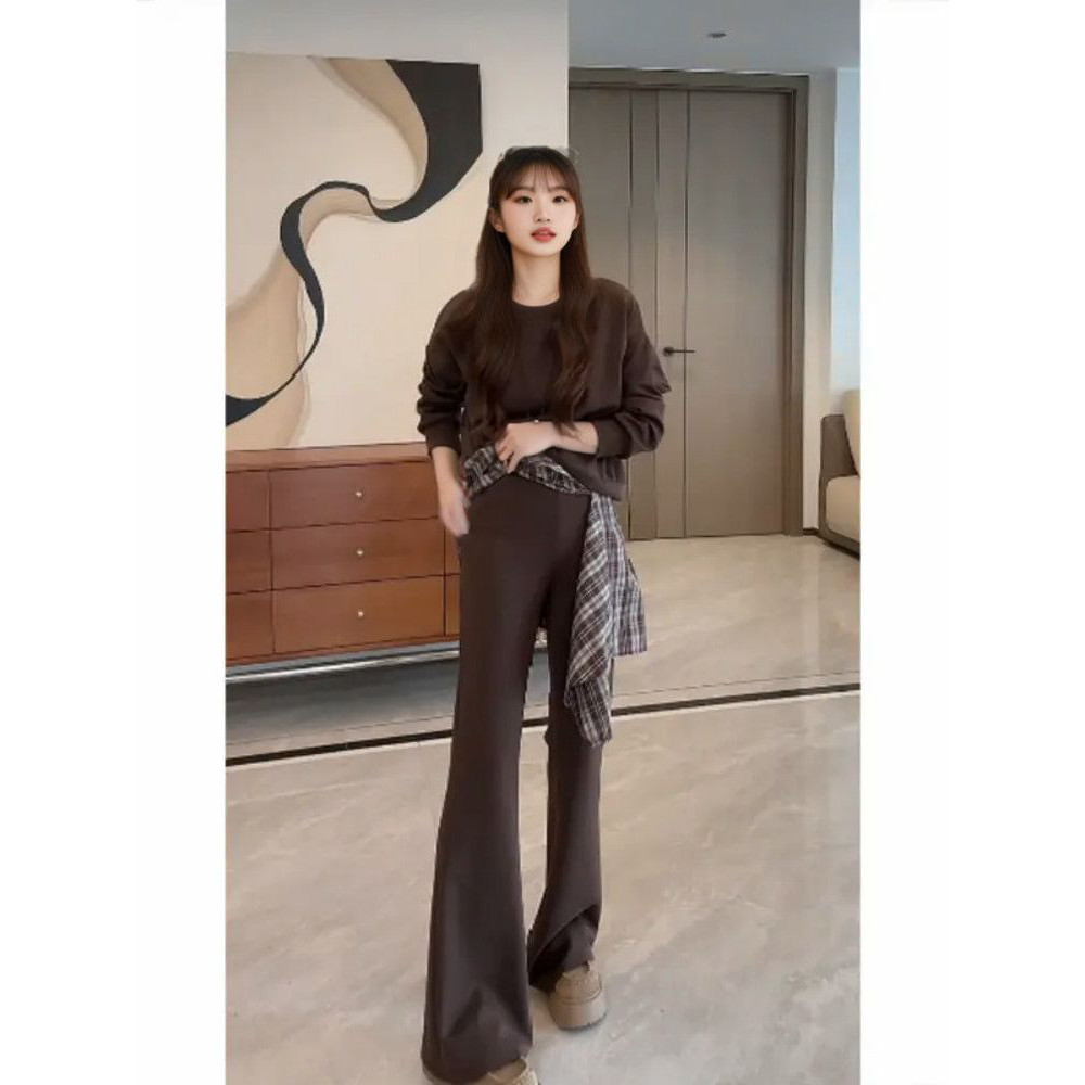 独特设计感不规则格子休闲裤卫衣女两件套韩版高级宽松显瘦套装女,女装/女士精品,时尚套装,淘宝优惠券,粉丝福利购,淘宝优惠卷