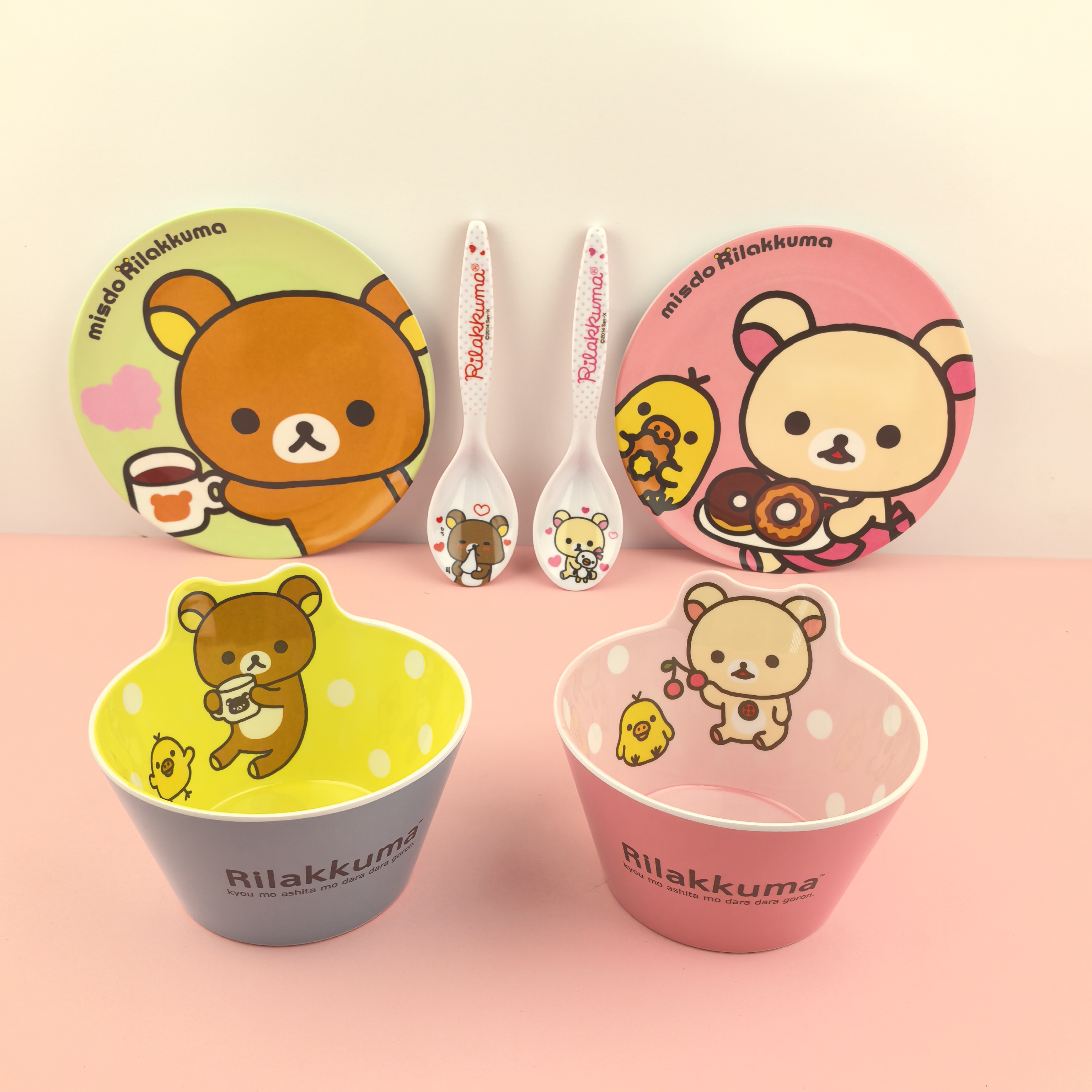 美耐皿人气卡通轻松熊勺子随手杯