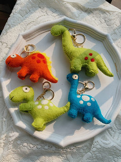 funny   ins博主小众设计师羊毛毡钥匙扣恐龙动物包挂件摆件礼物
