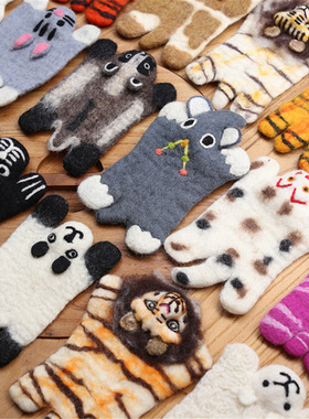 funny  尼泊尔进口动物羊毛毡杯垫日式ins卡通可爱餐桌防烫隔热垫