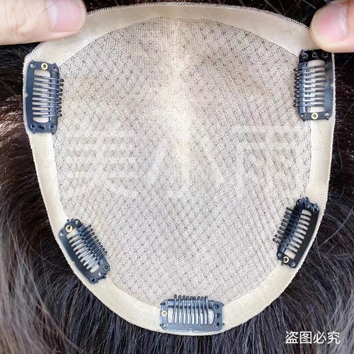 双递针头顶补发片遮白发真人发丝