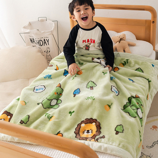 儿童拉舍尔毛毯被子秋冬加厚婴幼儿园宝宝盖毯午睡单人双层绒床单