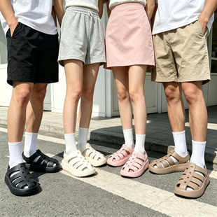 优家厚底罗马凉鞋女可外穿2026新款情侣踩屎感增高拖鞋男夏季防滑