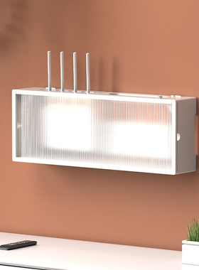 路由器光猫收纳盒电视机顶盒wifi插座遮挡盒壁挂墙装饰免打孔实木