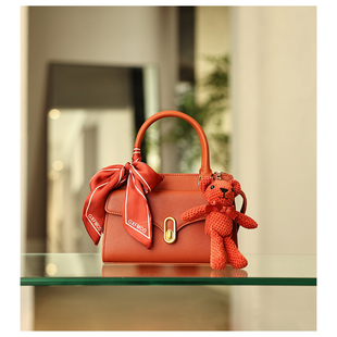 GXFMOD原创设计头层牛皮结婚包2026流行红色新娘包单肩手提女包