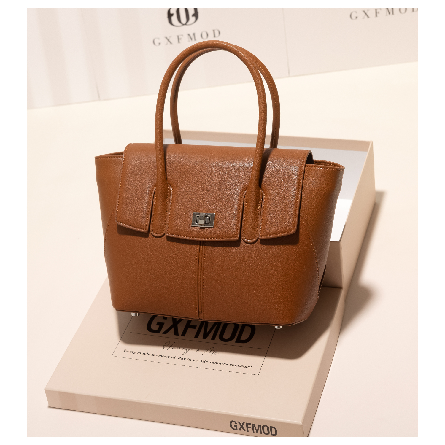 GXFMOD复古牛皮手提包简约通勤包