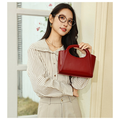 GXFMOD真皮轻奢菜篮子斜挎婚包
