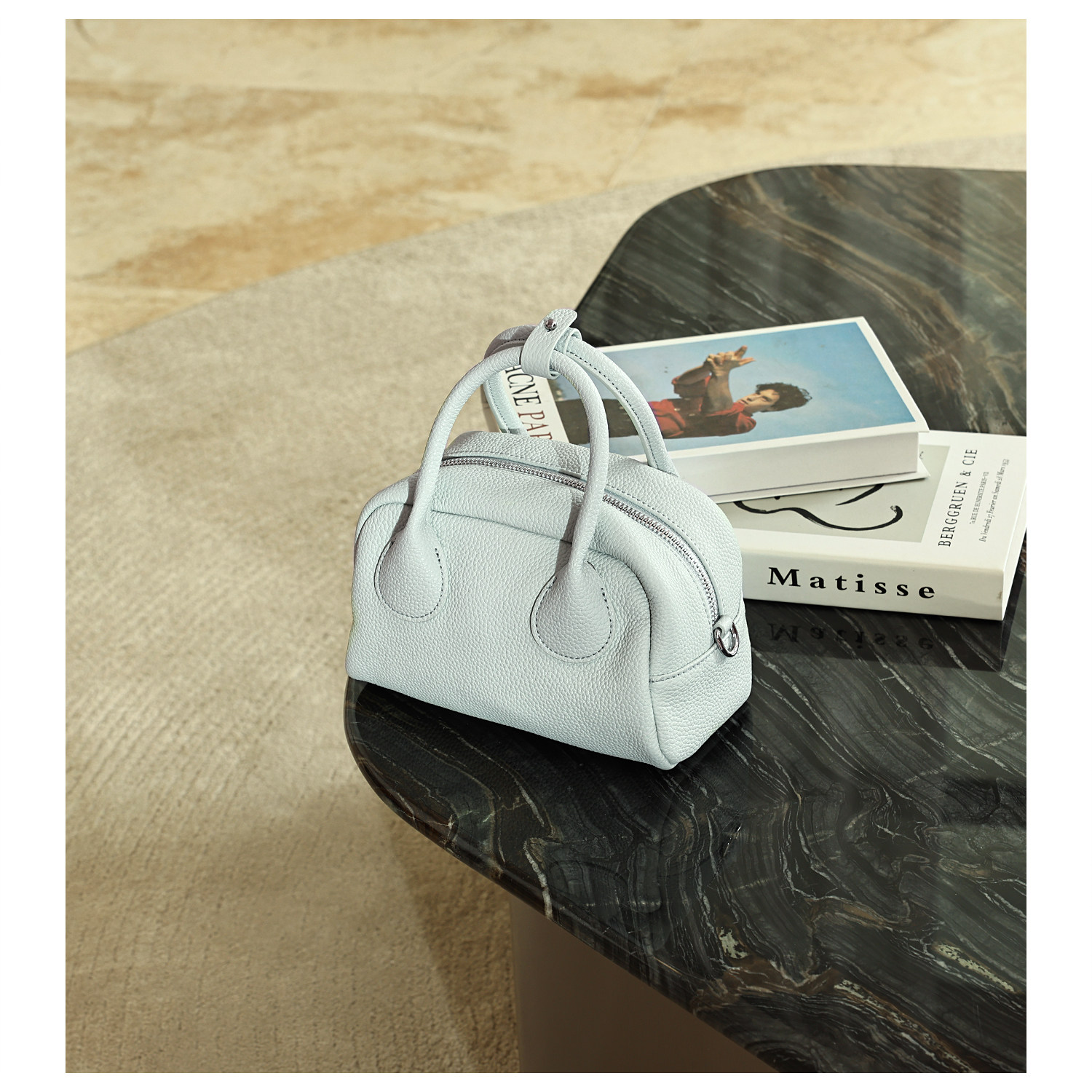 GXFMOD小众设计真皮波士顿枕头包女2026新款简约百搭手提斜挎包包