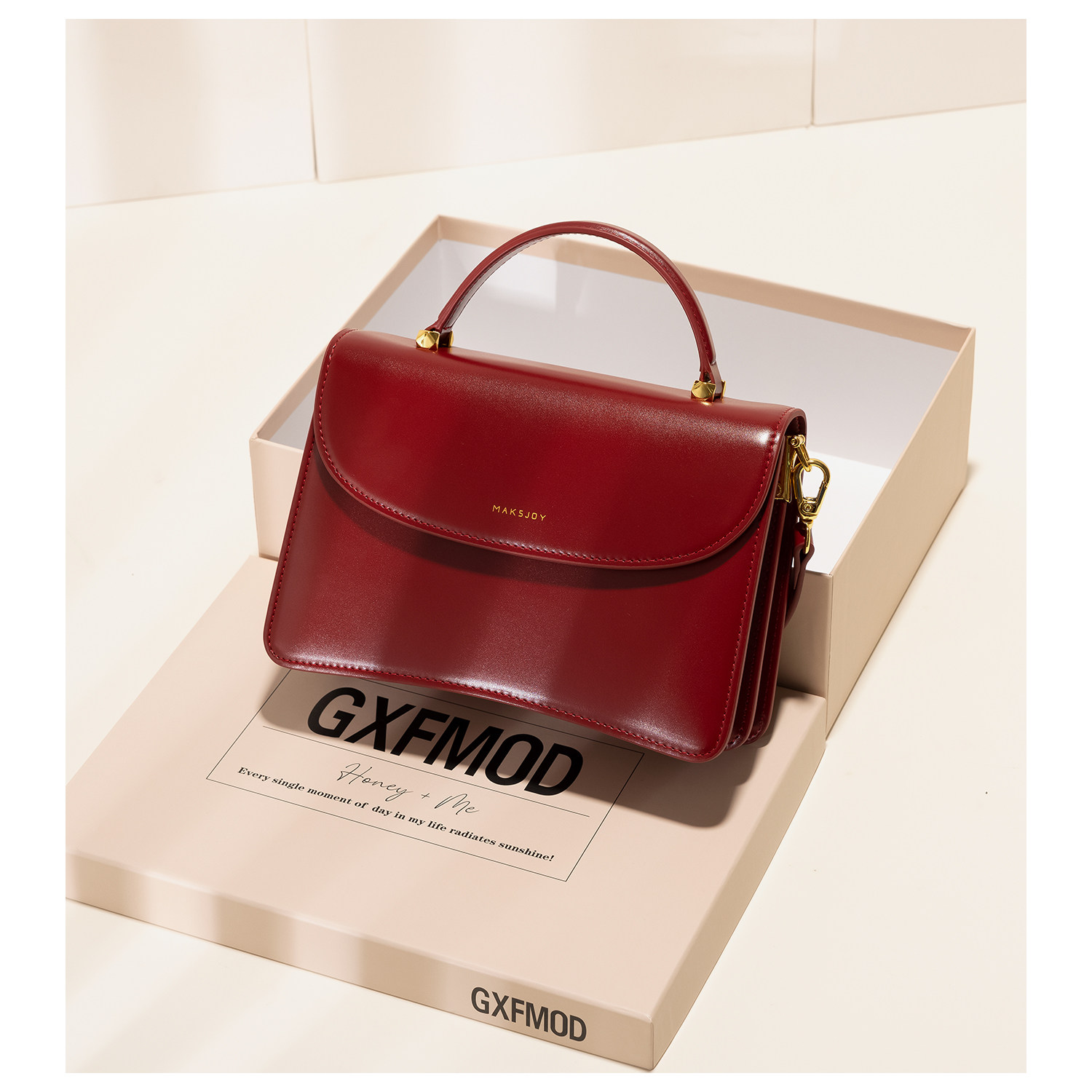 GXFMOD2025轻奢牛皮手提小方包新品红色结婚包本命年单肩斜挎女包,箱包皮具/热销女包/男包,小方包,淘宝优惠券,粉丝福利购,淘宝优惠卷