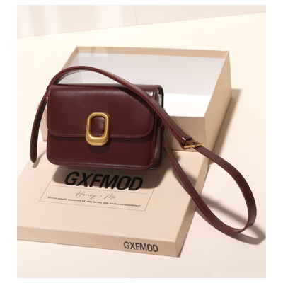 GXFMOD复古红色小方包通勤斜挎包