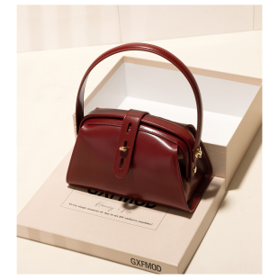 GXFMOD新款复古红色包包法式牛皮手提女包2025早秋单肩斜挎结婚包