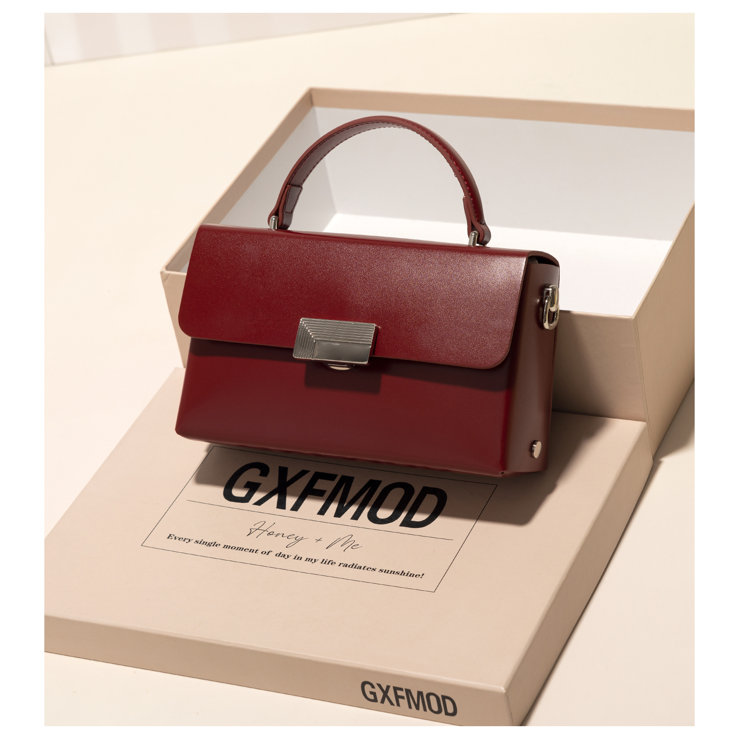 GXFMOD真皮红色结婚包新娘包