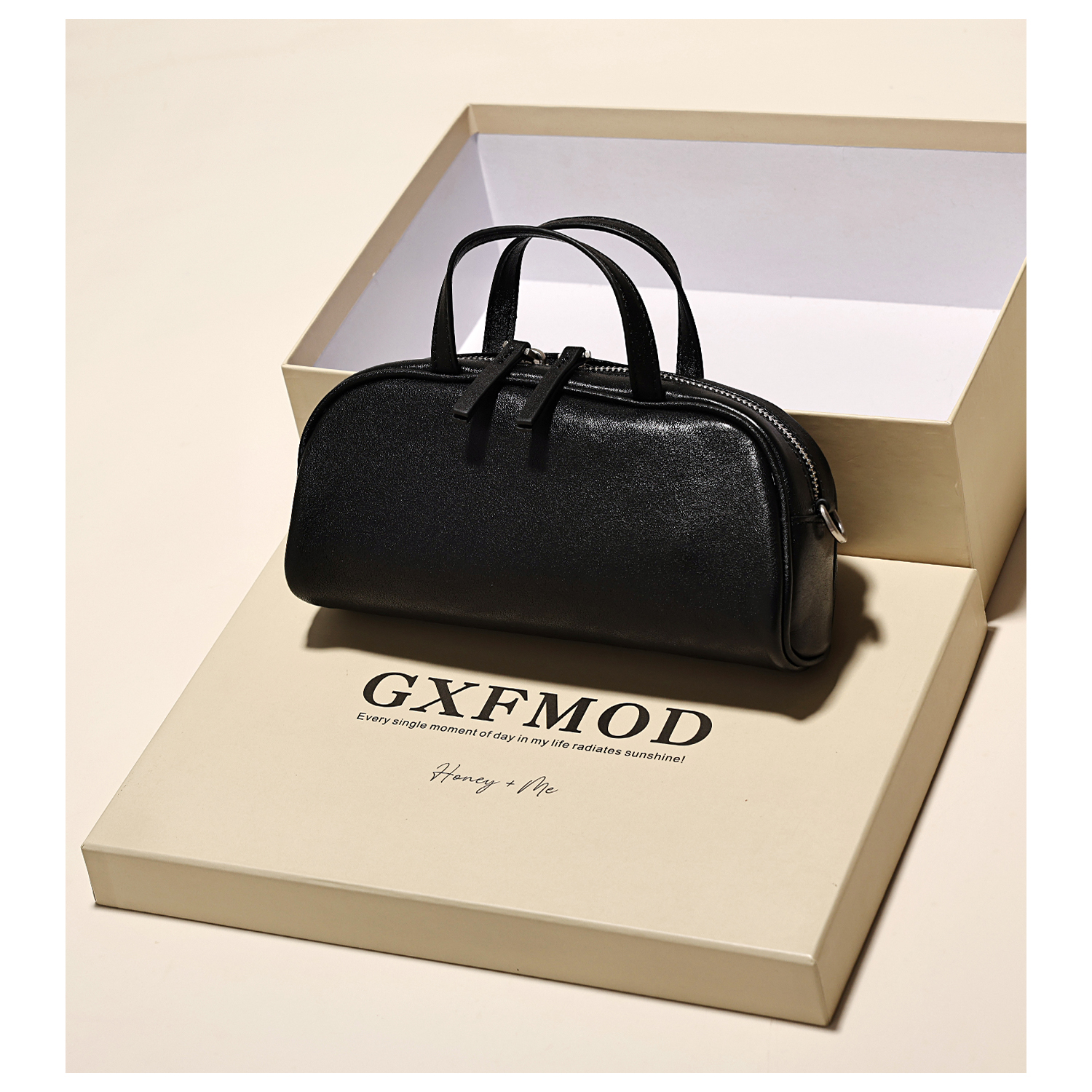 小众复古头层牛皮保龄球包女