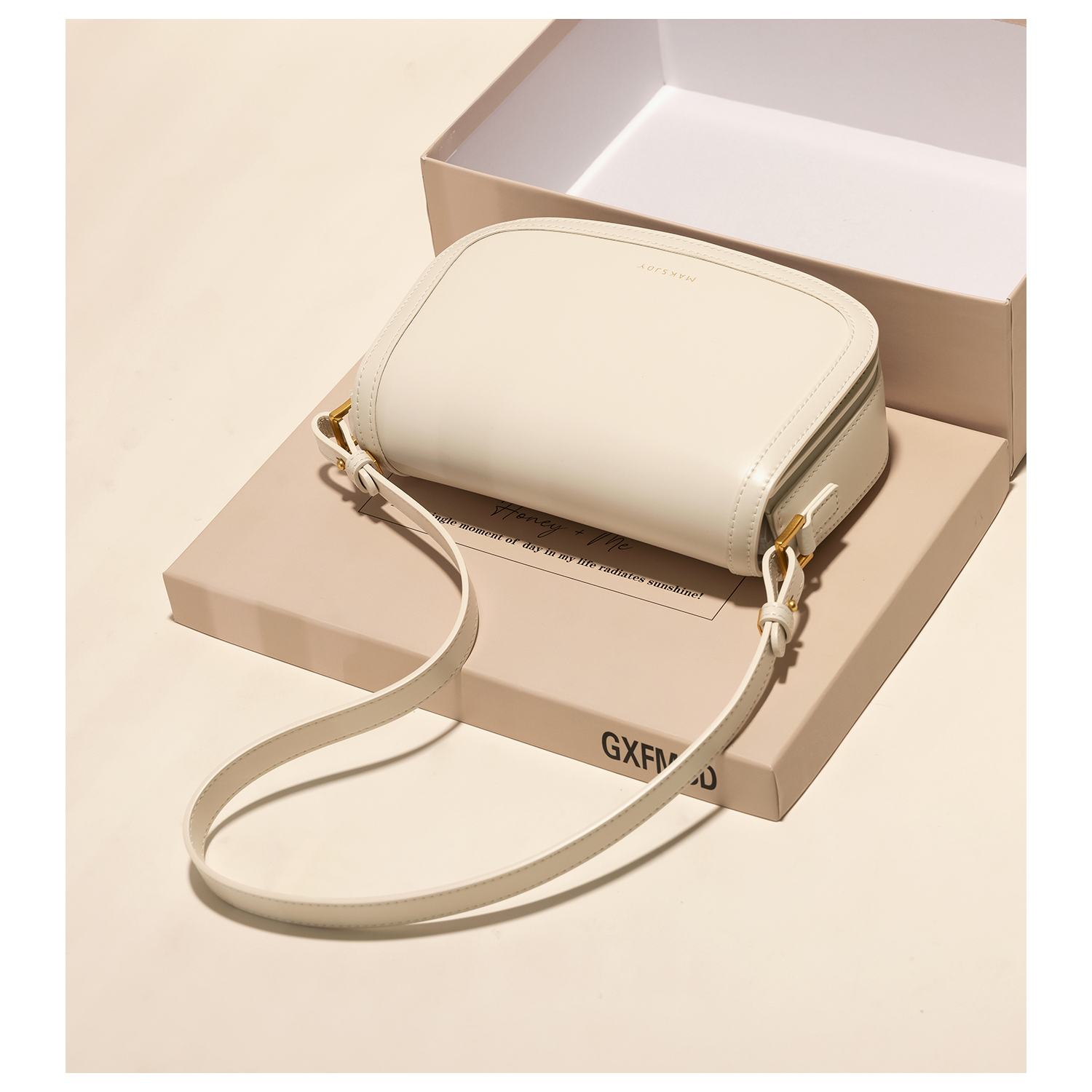 GXFMOD牛皮包马鞍包通勤女包斜挎