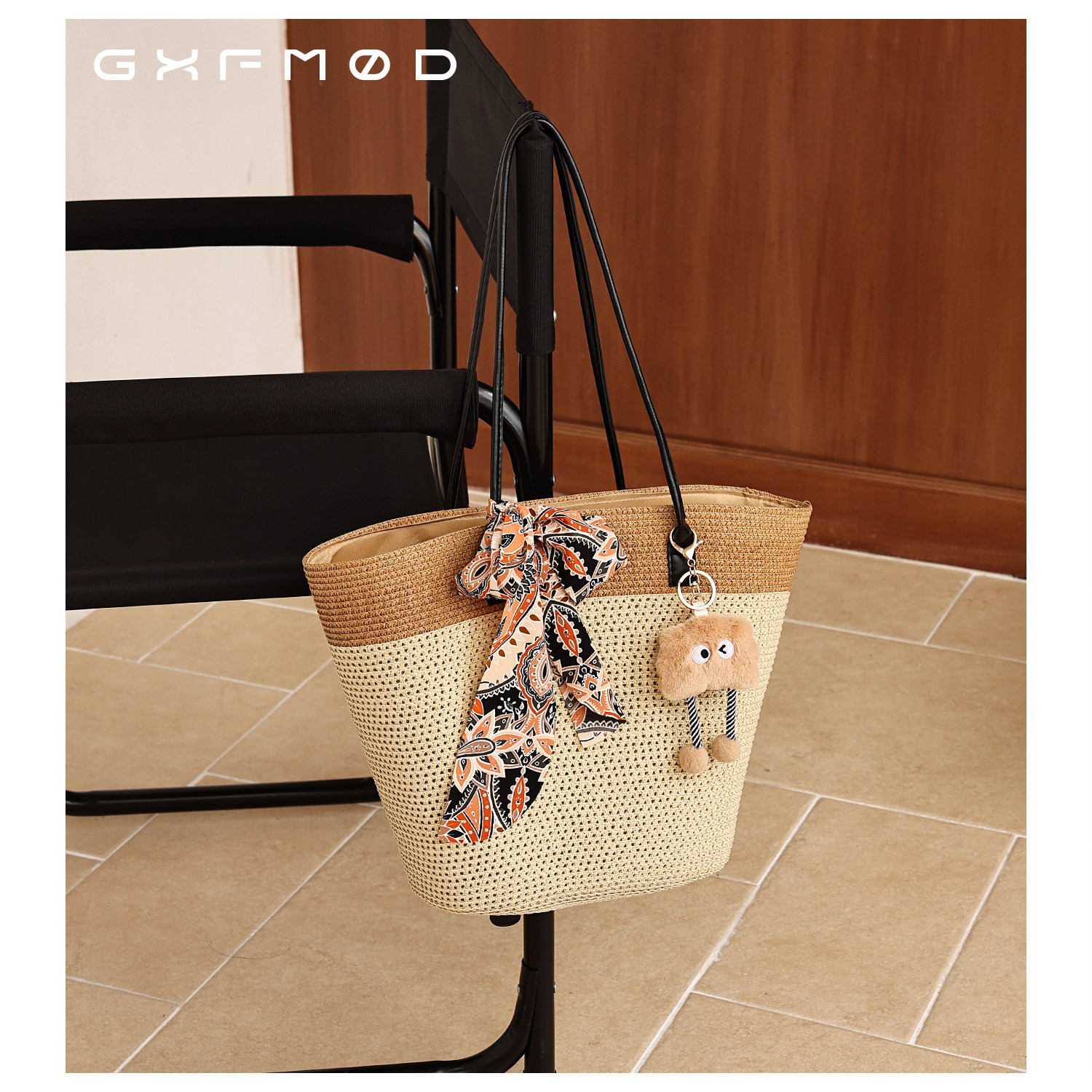 GXFMOD小众设计高级感草编托特包女2026春夏新款度假风休闲单肩包