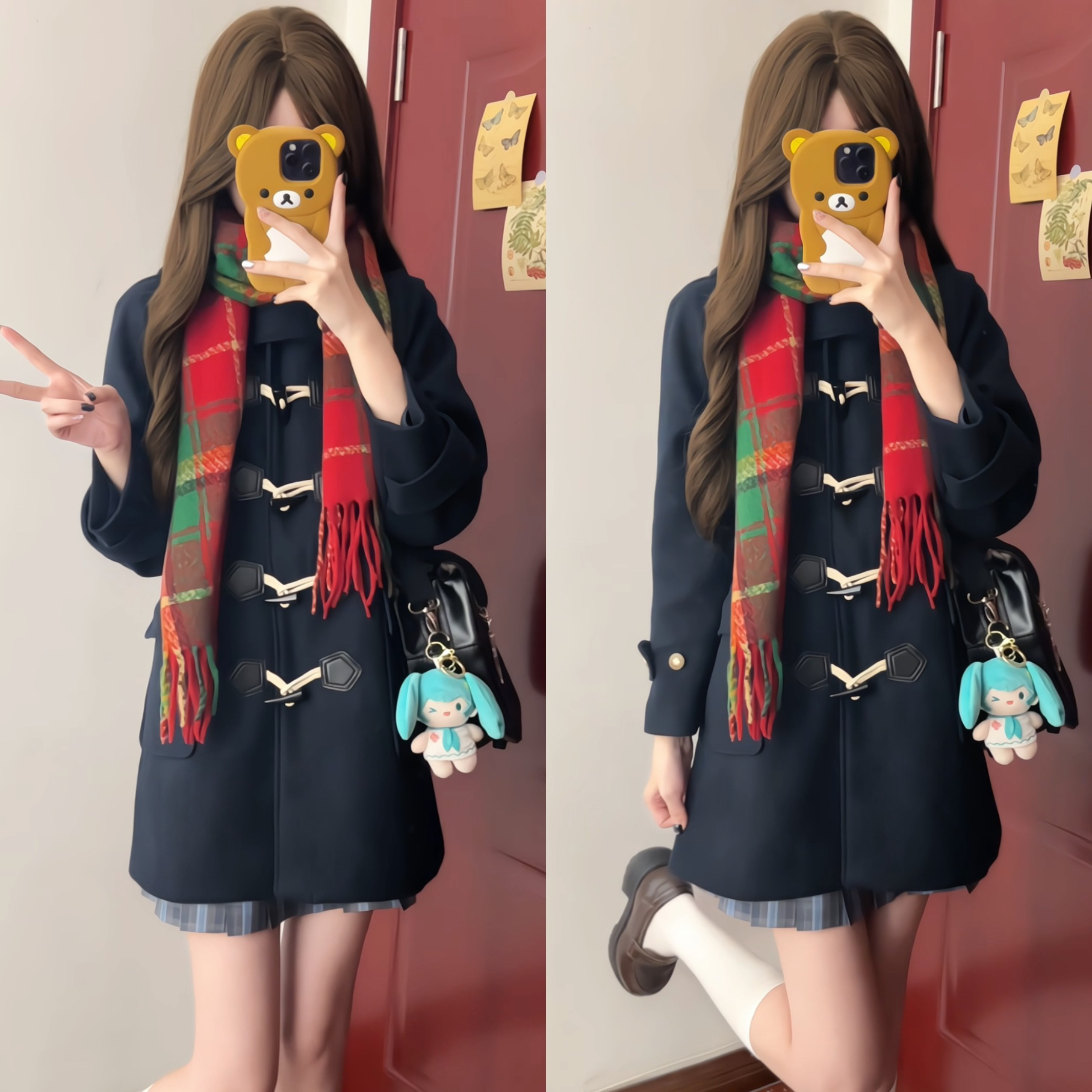 宇宙光环原创jk牛角扣毛呢外套