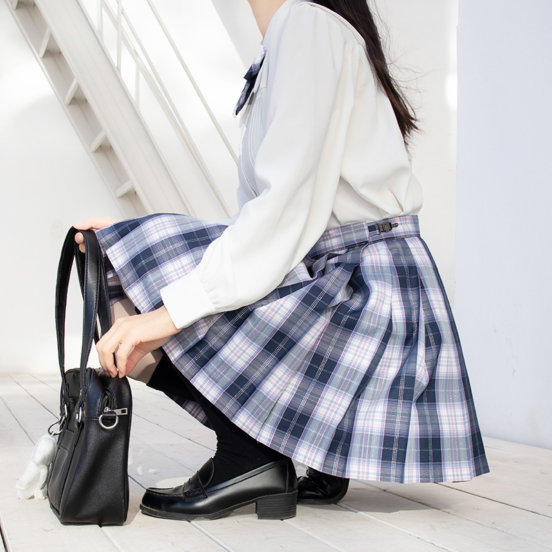 原创少女发光格裙JK甜美