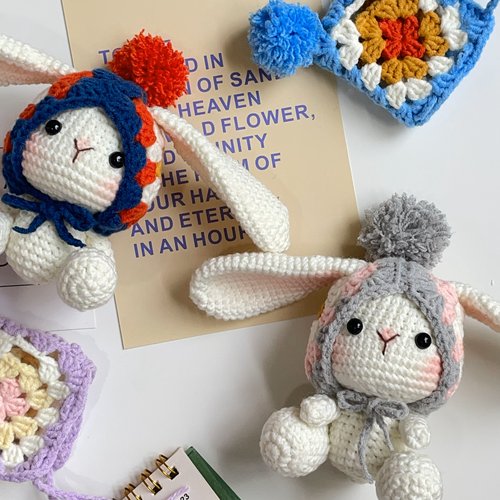 毛线编织diy兔子钩针材料包