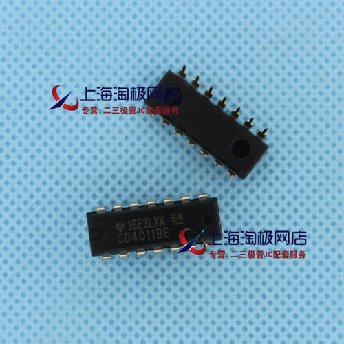 CD4011BE 四2输入端与非门 DIP14 全新 TI品牌    热销~