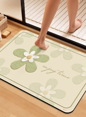 软硅藻泥吸水地垫浴室卫生间门口专用洗手间淋浴间厕所防滑脚垫子
