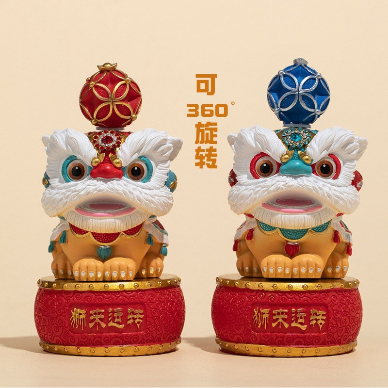 国潮舞狮醒狮高级感摆件茶桌桌面茶宠小众装饰创意工艺品生日礼物