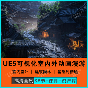 2025年虚幻UE5建筑可视化室内外交互动画漫游基础入门到精通教程