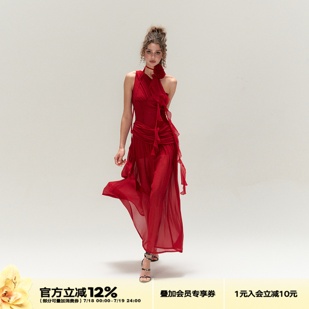 4muggle希腊式垂坠性感长裙