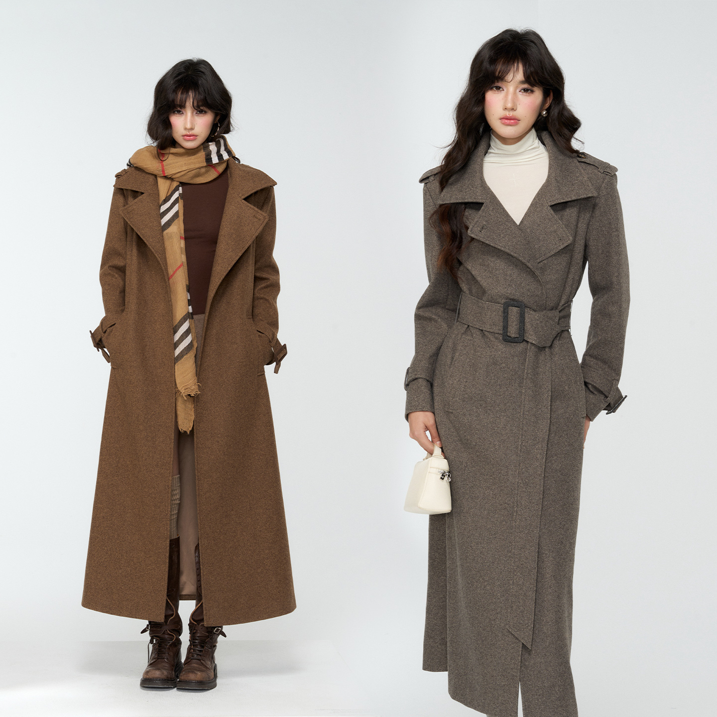 4muggle重磅长款大衣毛呢外套女