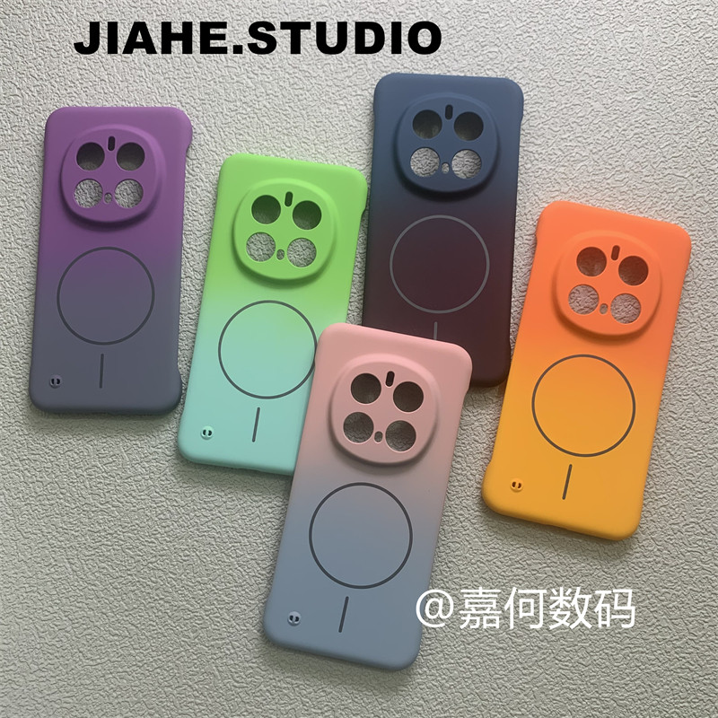 拼色渐变无边框半包适用荣耀Magic7pro手机壳荣耀magic6pro荣耀magic5pro磁吸荣耀300轻薄200硬壳100保护壳90