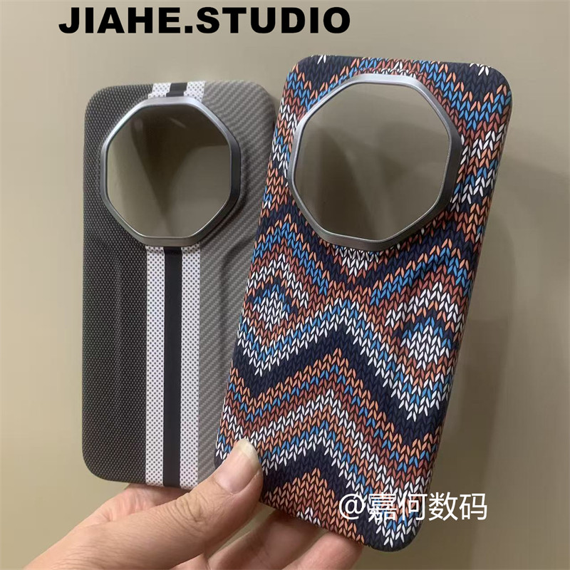 曼达拉编织纹仿碳纤维凯夫拉纹适用华为mate80RS非凡大师版手机壳mate60RS非凡大师版硬壳mate70rs保护壳商务