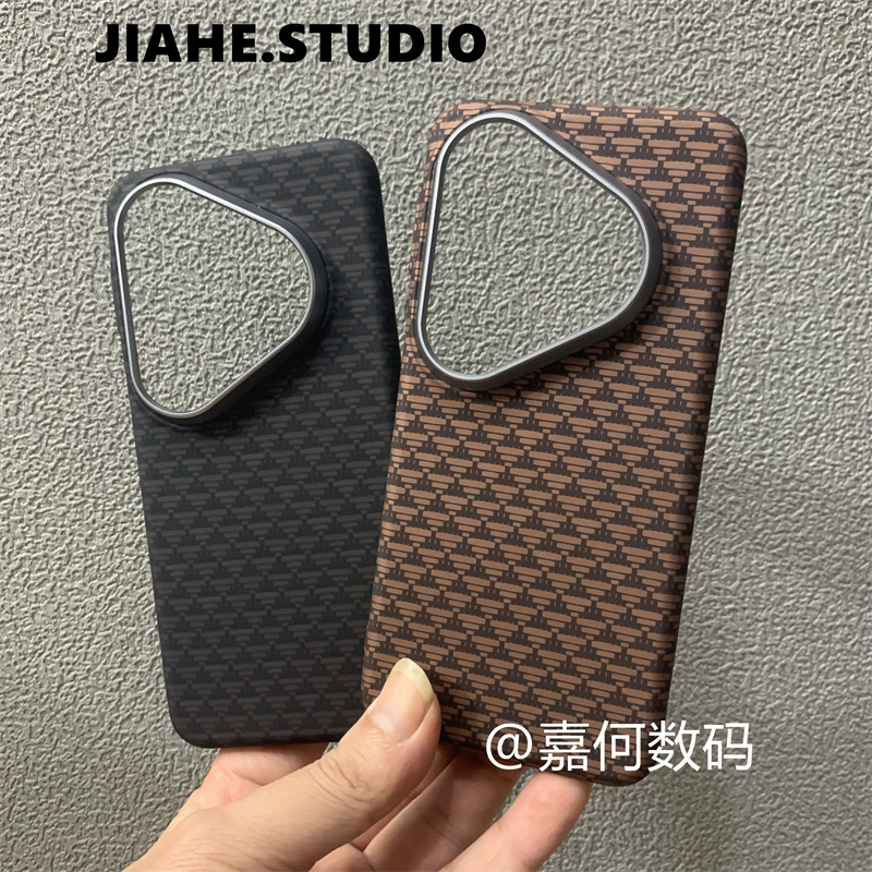 几何三角形仿碳纤维凯夫拉纹理适用华为Pura80pro手机壳磁吸pura70pro浮雕硬壳高级感商务轻奢简约潮男保护壳