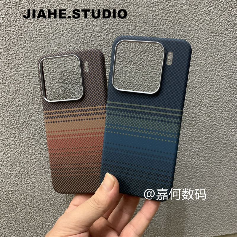 仿碳纤维凯夫拉纹满天星河日落月升适用小米15pro手机壳小米15ultra硬壳磁吸保护壳浮雕轻奢商务简约高级感男