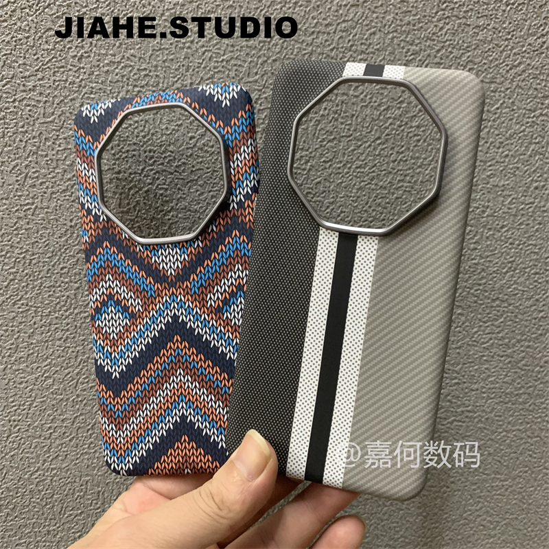 曼达拉编织纹仿碳纤维纹凯夫拉纹理适用华为mate60RS非凡大师手机壳磁吸浮雕硬壳保护壳轻奢商务潮男轻薄简约