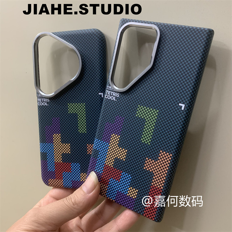 仿碳纤维纹凯夫拉纹方块适用三星Galaxy s25ultra手机壳磁吸s24ultra硬壳s23ultra保护壳浮雕轻奢商务简约男