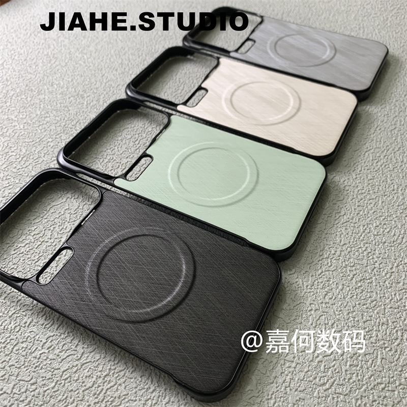 无边框蚕丝纹适用小米17promax机壳米15ultra红米k80pro手机壳磁吸turbo4保护壳轻奢商务男半包轻薄新款简约