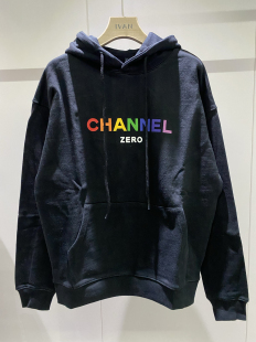 Ssur plus 彩虹恶搞落肩logo帽衫不加绒卫衣美拉德连帽卫衣