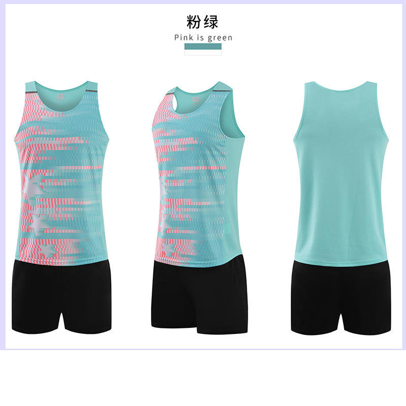 马拉松跑步男女体育生背心套装专业田径训练服体考短跑比赛运动服