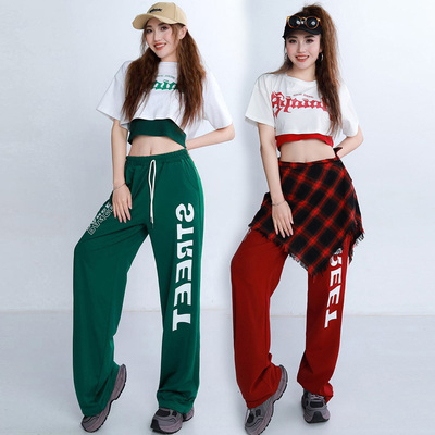 美式尊巴练功短袖爵士舞服装女团