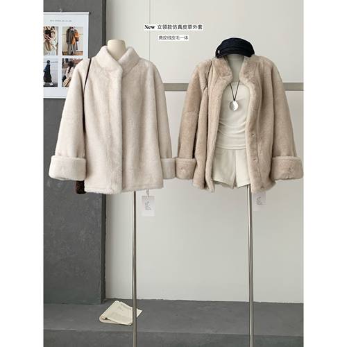 春也在逃公主中古皮草仿貂毛毛毛外套女加厚上衣冬 复古千金风
