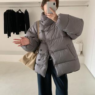 2025冬季新款韩代高级感羽绒服女短款遮臀面包服加厚宽松通勤外套