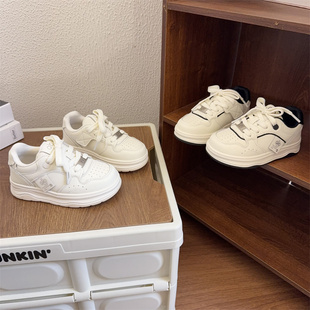 休闲百搭舒适软底男童运动鞋 女童小白鞋 2026新款 2632儿童低帮板鞋