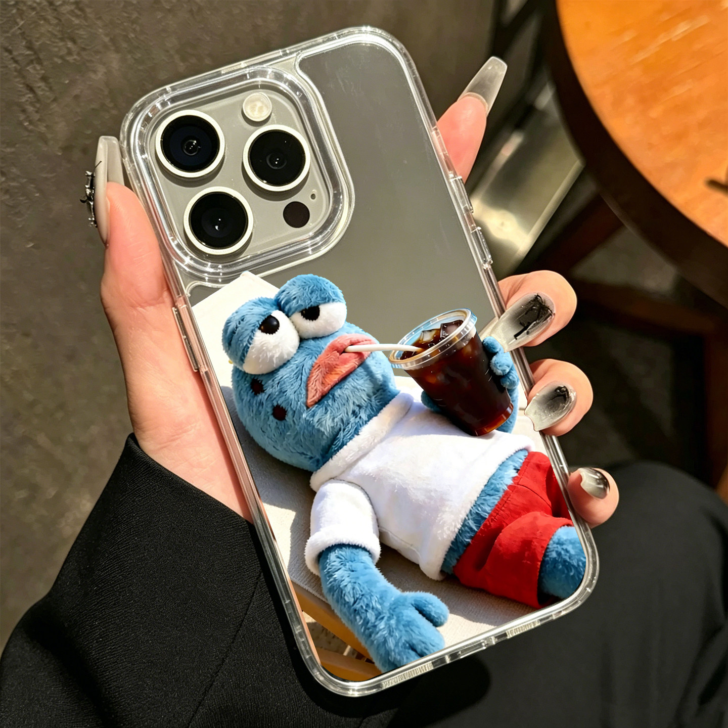 ins风悠闲路人鱼适用iPhone17苹果14手机壳15ProMax丑萌16e比奇堡13三星S24Ultra磁吸镜面Pura70华为Mate40女