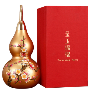 彩铜葫芦摆件手绘梅花