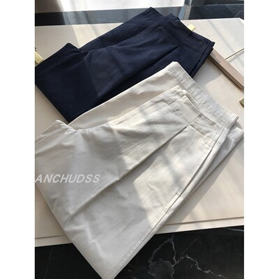 ANCHUDSS 太爱这条文艺裤了！高支棉有筋骨高腰微阔九分休闲裤