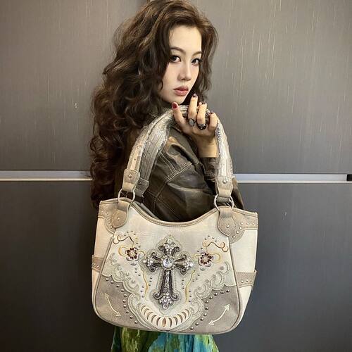 vintage复古y2k千禧辣妹腋下包小众废土美拉德托特包亚文化西部女