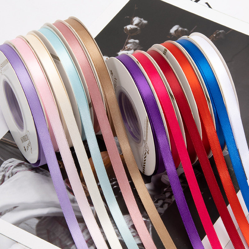 6毫米宽双面涤纶丝带高密缎带蛋糕烘培织带发饰diy编发绑头发彩带
