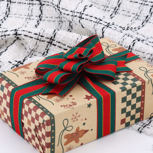 1cm红绿条纹 圣诞丝带 鲜花装饰蛋糕包捆礼物包装手工蝴蝶结丝带