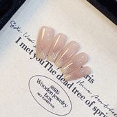 美甲甲片纯手工高级感甜妹 珍珠白手工穿戴式 千金小姐 海莉同款