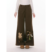 设计感高腰显瘦深棕色波点休闲长裤 ziziFei 软绒兔与蝴蝶结 女