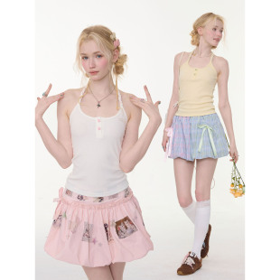 麻花辫挂脖修身 夏设计感新款 显瘦背心吊带女 编织日光 ziziFei